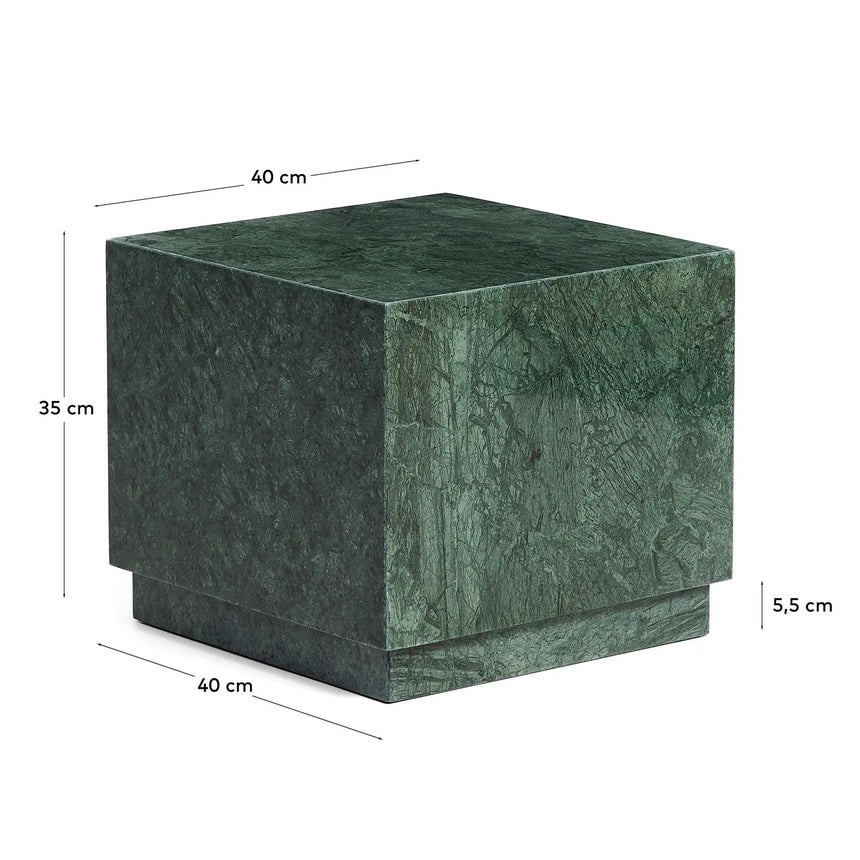 Beistelltisch Sorein aus grünem Marmor, 40 x 40 cm von Kave Home – Bild 3