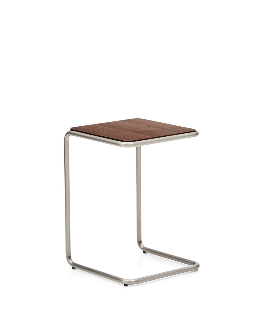 Beistelltisch Tarsel aus Nussbaumfurnier FSC 100% mit Gestell aus gebürstetem Edelstahl 42 x 60 cm von Kave Home – Produktbild 1
