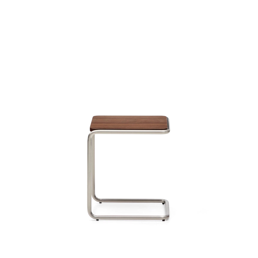 Beistelltisch Tarsel aus Nussbaumfurnier mit Gestell aus gebürstetem Edelstahl 42 x 47 cm von Kave Home – Bild 11