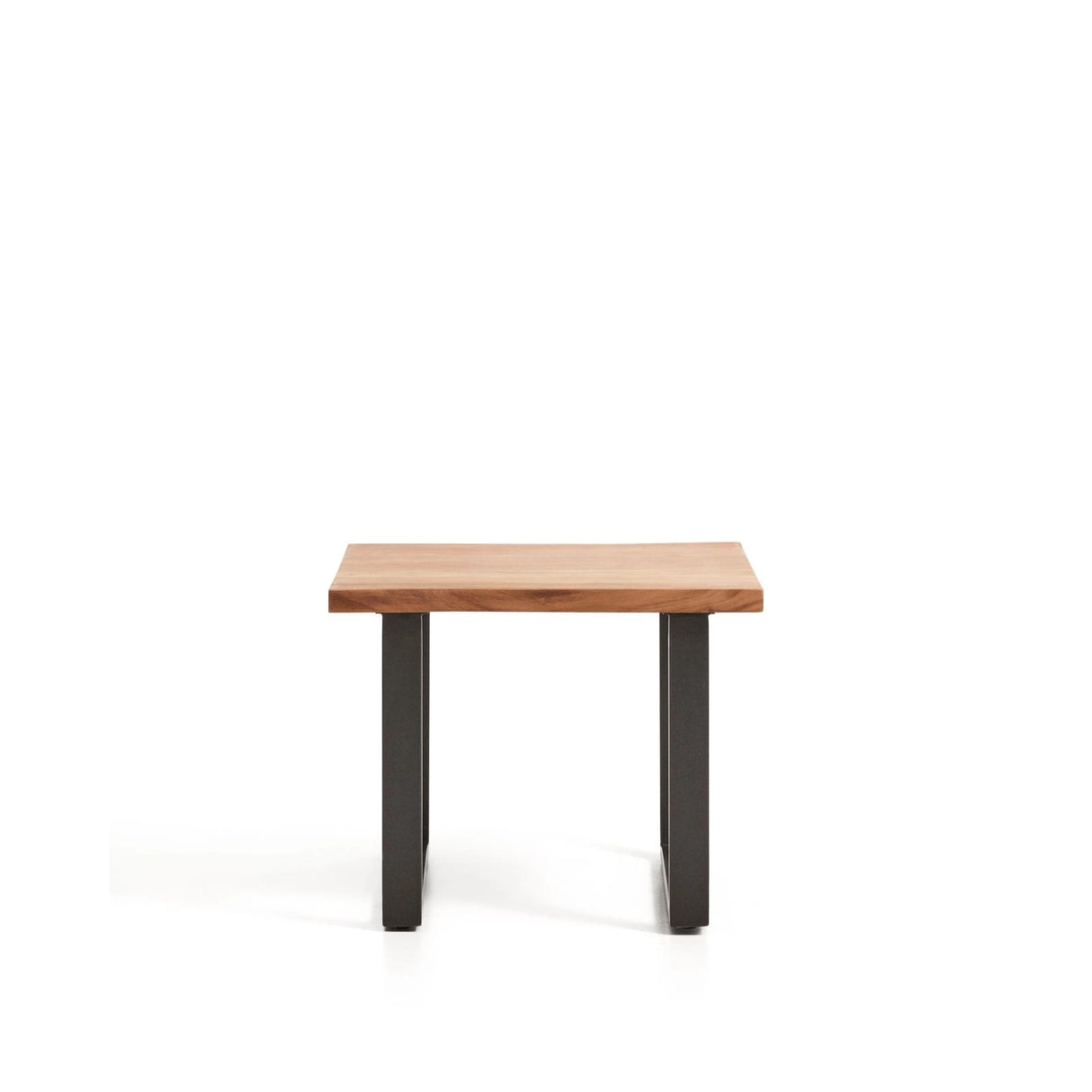 Beistelltisch Uxue aus massivem Akazienholz mit Beinen aus schwarzem Stahl 65 x 65 cm von Kave Home – Bild 1