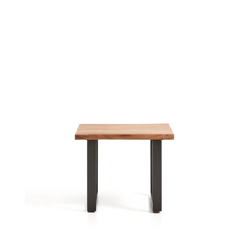 Beistelltisch Uxue aus massivem Akazienholz mit Beinen aus schwarzem Stahl 65 x 65 cm von Kave Home – Bild 1