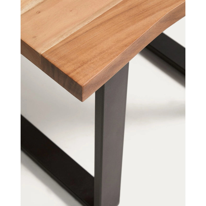 Beistelltisch Uxue aus massivem Akazienholz mit Beinen aus schwarzem Stahl 65 x 65 cm von Kave Home – Bild 4