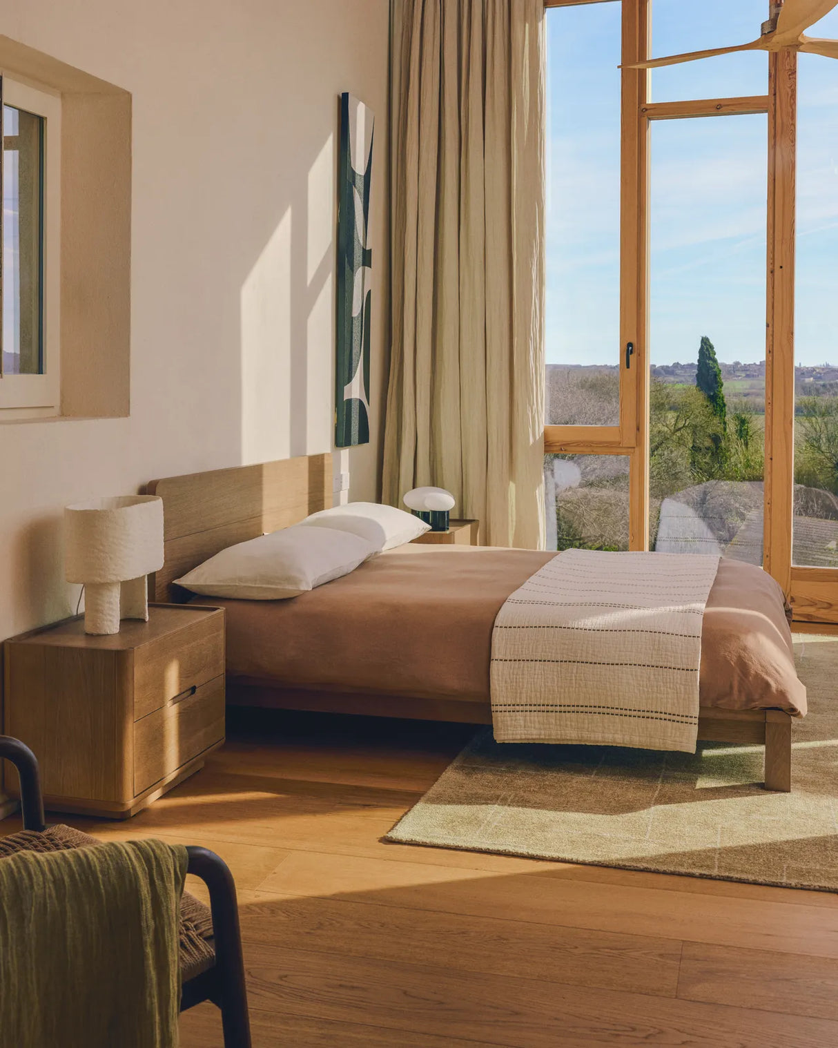 Bett Arelida aus Furnier und massivem Eichenholz mit hellbraunem Finish für Matratze 160 x 200 cm FSC Mix Credit von Kave Home – Bild 3