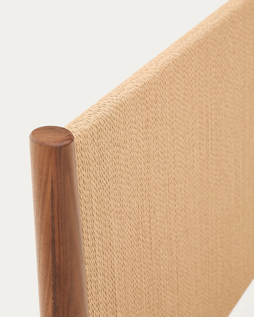 Bett Elan aus Furnier und massivem Walnussholz mit Seil Matratze 160 x 200 cm FSC Mix Credit von Kave Home – Produktbild 3