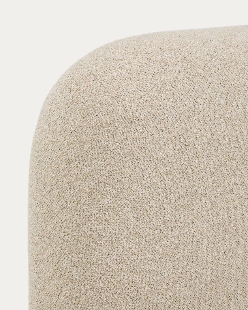 Bett Odina mit abnehmbarem Bezug aus ecrufarbenem Boucléstoff sowie Beinen aus massivem Eschenholz mit Nussbaum-Finish für Matratzen 180 x 200 cm von Kave Home – Produktbild 12