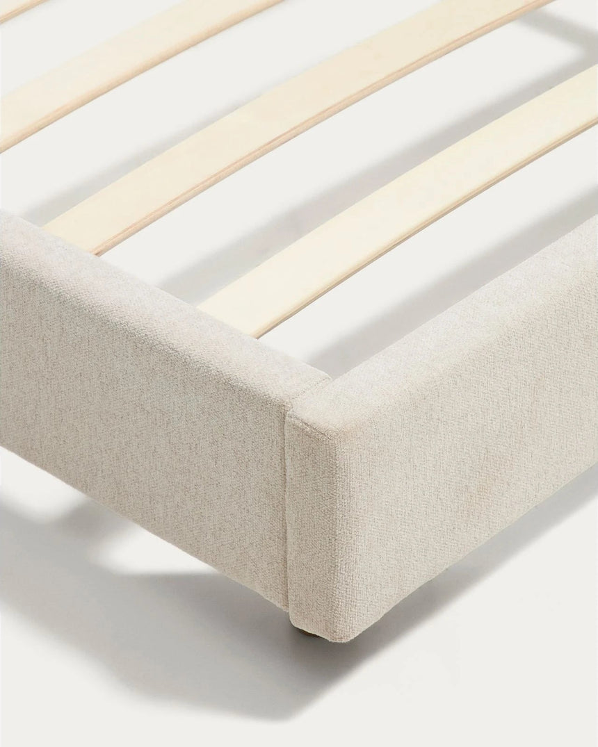 Bett Selven in beiger Chenille für Matratzen 90 x 200 cm von Kave Home – Bild 8