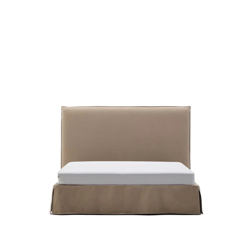 Bett mit abnehmbarem Bezug Jaira aus Leinen und Baumwolle taupe für eine Matratze von 150 x 190 cm FSC Mix Credit von Kave Home – Bild 1