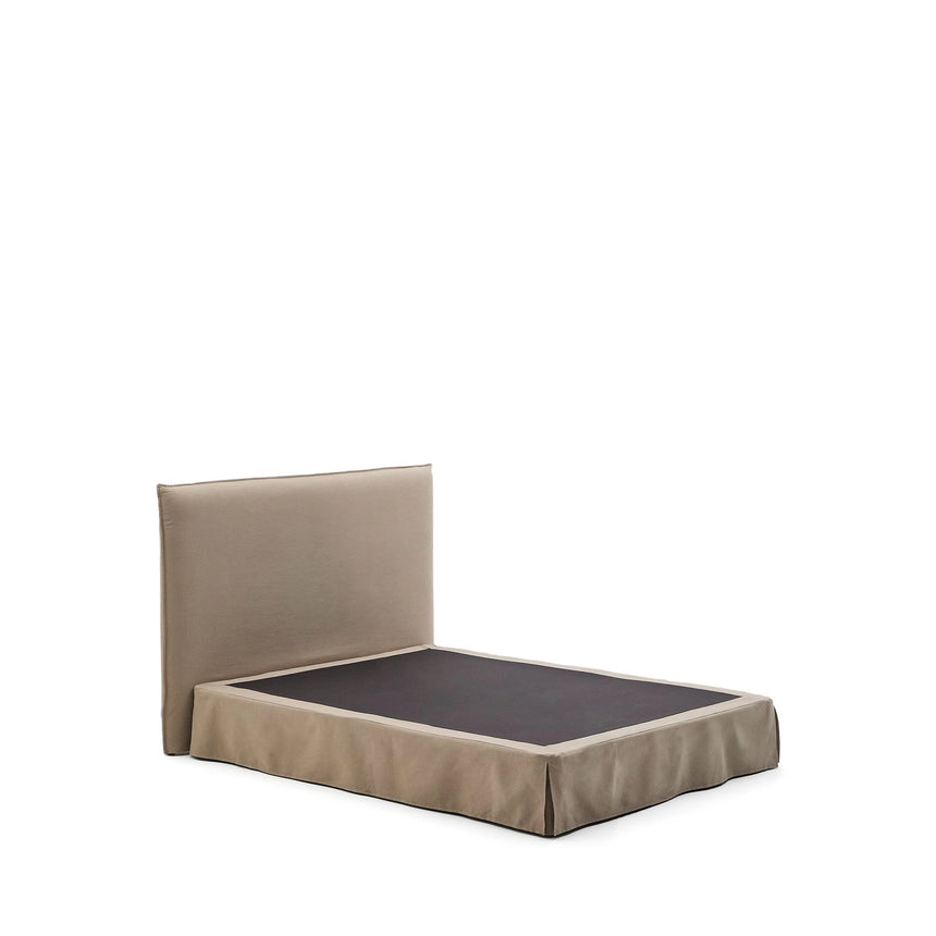 Bett mit abnehmbarem Bezug Jaira aus Leinen und Baumwolle taupe für eine Matratze von 150 x 190 cm FSC Mix Credit von Kave Home – Bild 6