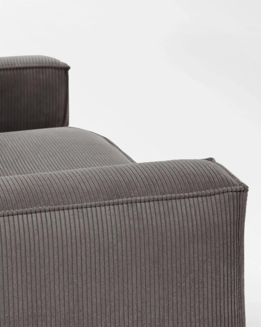 Blok 3-Sitzer-Sofa breiter Cord grau 240 cm von Kave Home – Produktbild 10