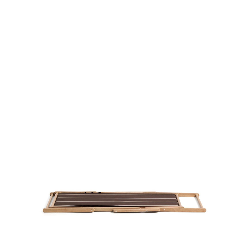 Braun-beige gestreifter klappbarer Outdoor-Liegestuhl Vilara aus massivem Akazienholz, FSC 100% von Kave Home – Bild 6