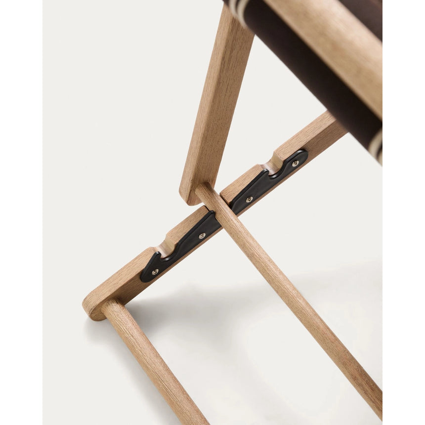 Braun-beige gestreifter klappbarer Outdoor-Liegestuhl Vilara aus massivem Akazienholz, FSC 100% von Kave Home – Bild 9