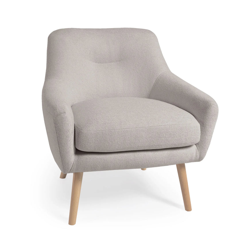 Candela Sessel Mikro-Bouclé in Grau FSC Mix Credit von Kave Home – Produktbild 1