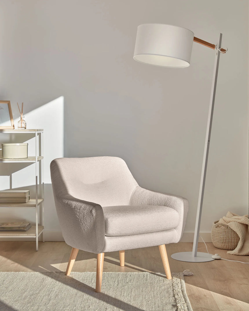 Candela Sessel Mikro-Bouclé in Grau FSC Mix Credit von Kave Home – Produktbild 2
