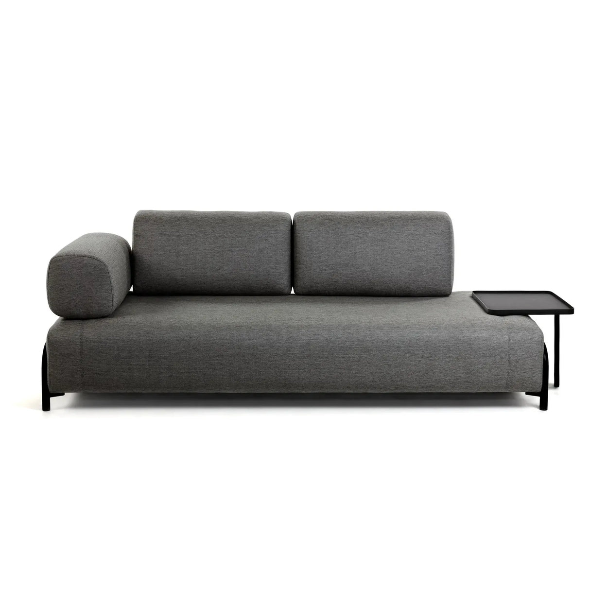 Compo 3-Sitzer Sofa dunkelgrau mit großem Tablett 252 cm - ZEN ZONE Furniture