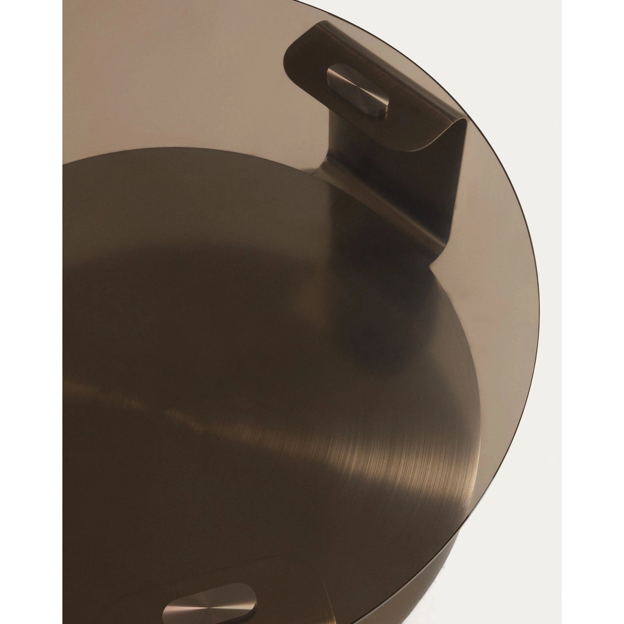 Couchtisch Dolven aus braunem Glas und gebürstetem Stahl, Ø 80 cm von Kave Home – Bild 6