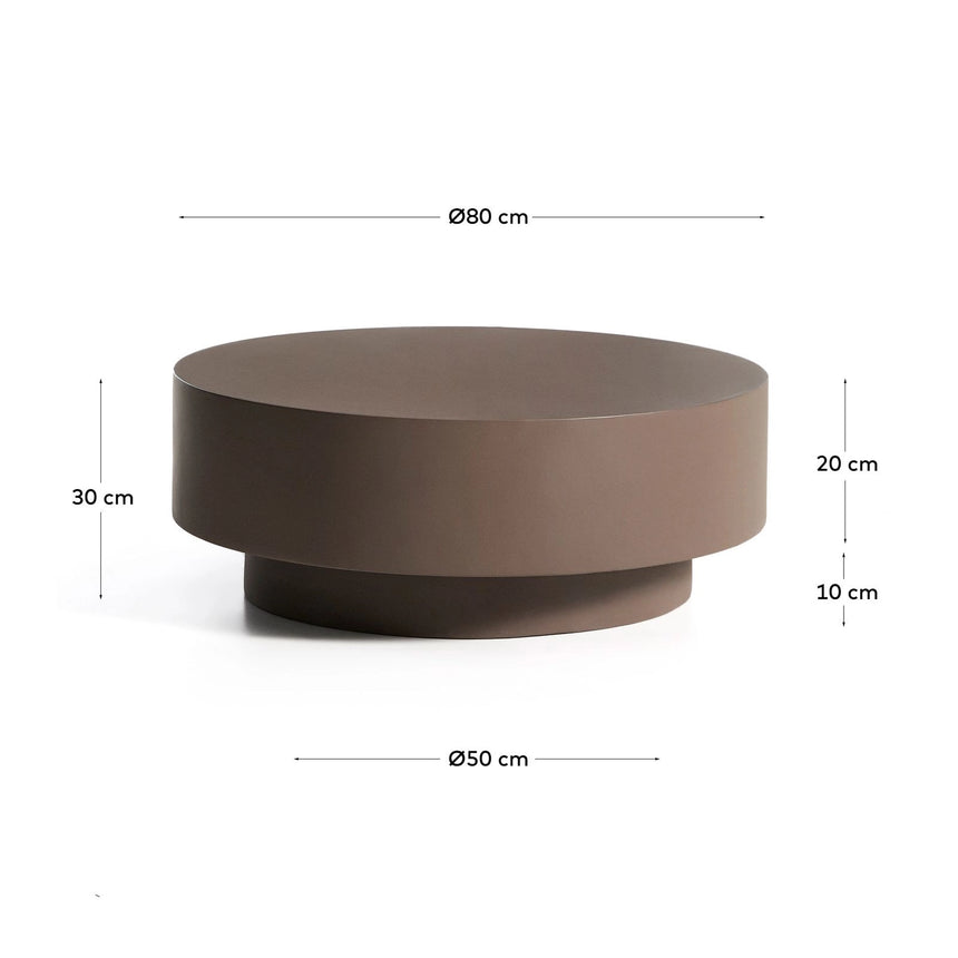 Couchtisch Garbet aus braunem Zement, Ø 80 cm von Kave Home – Bild 4