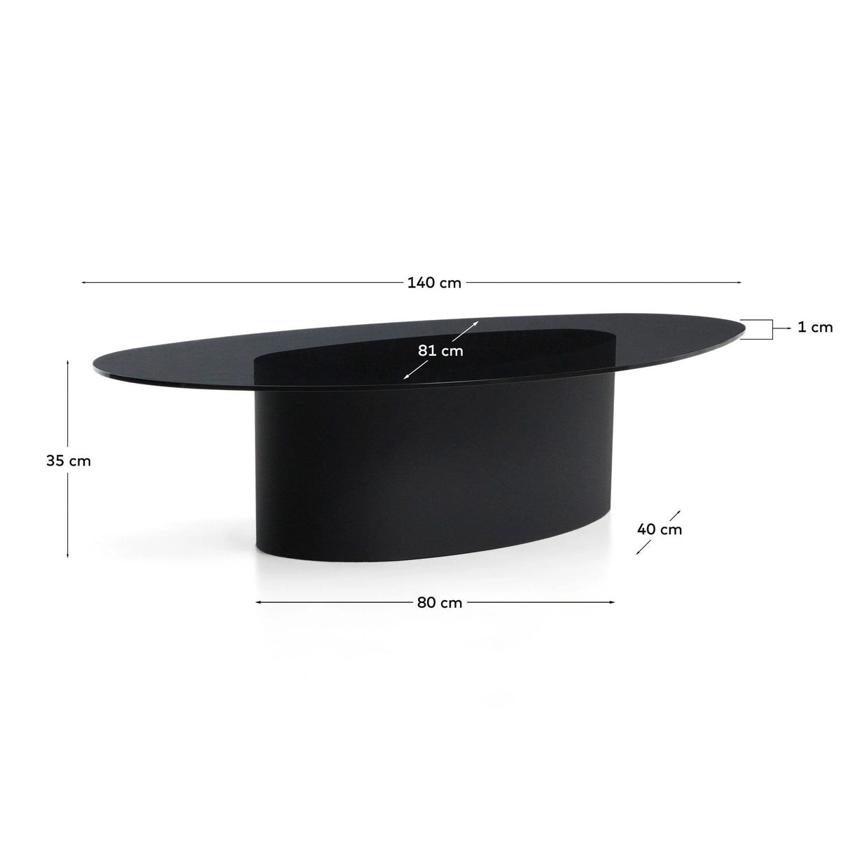 Couchtisch Olir aus gehärtetem Glas und Stahl 140 x 80 cm von Kave Home – Bild 2