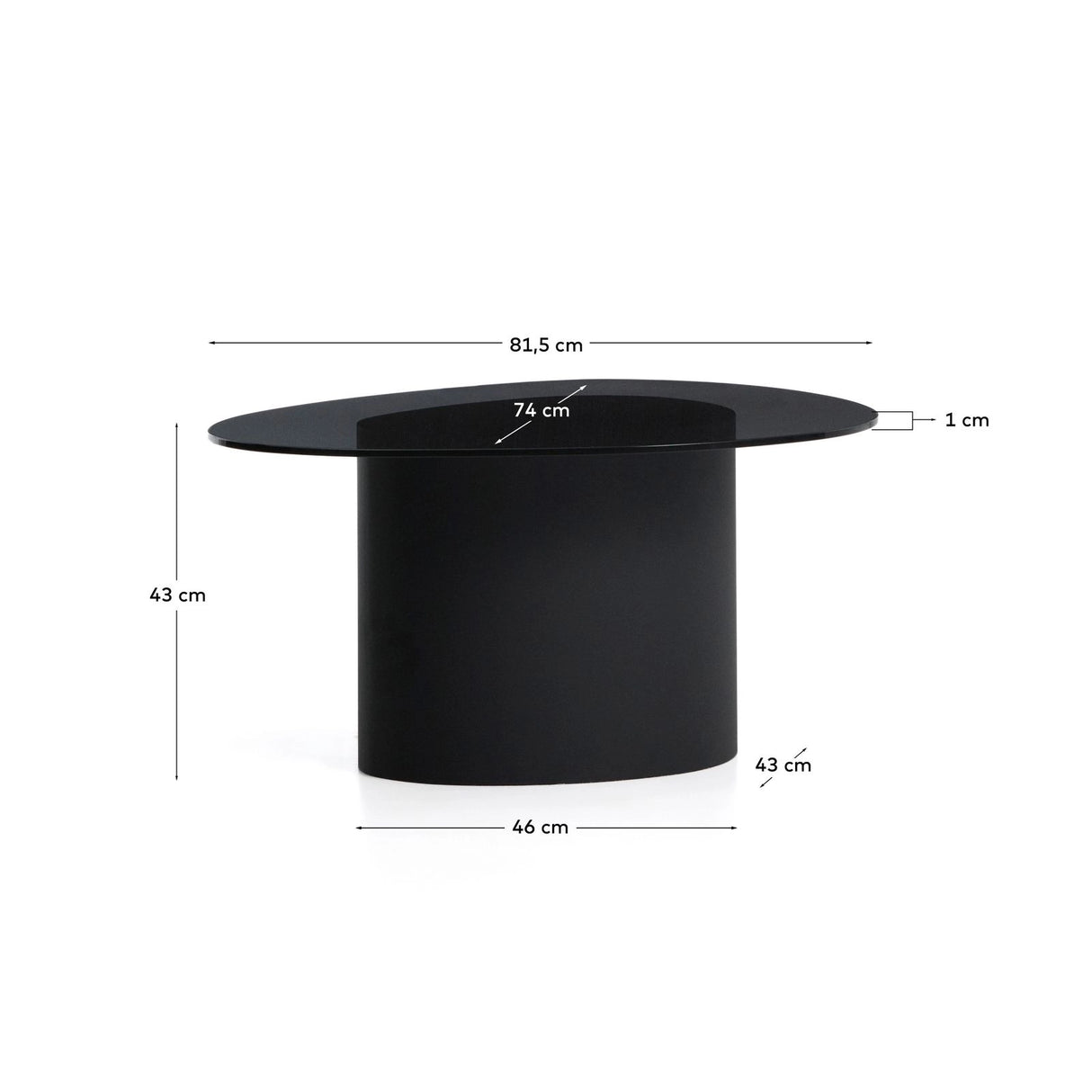 Couchtisch Olir aus gehärtetem Glas und Stahl 82 x 74 cm von Kave Home – Bild 2