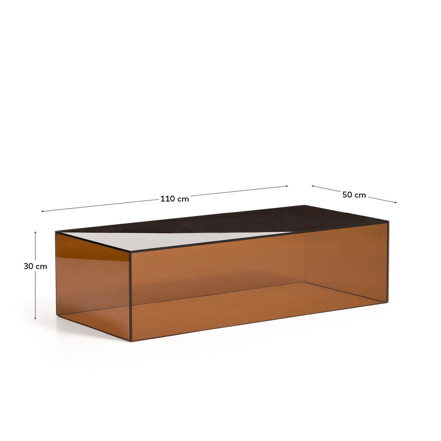 Couchtisch Orlia aus gehärtetem Glas in Braun, 110 x 50 cm von Kave Home – Bild 2