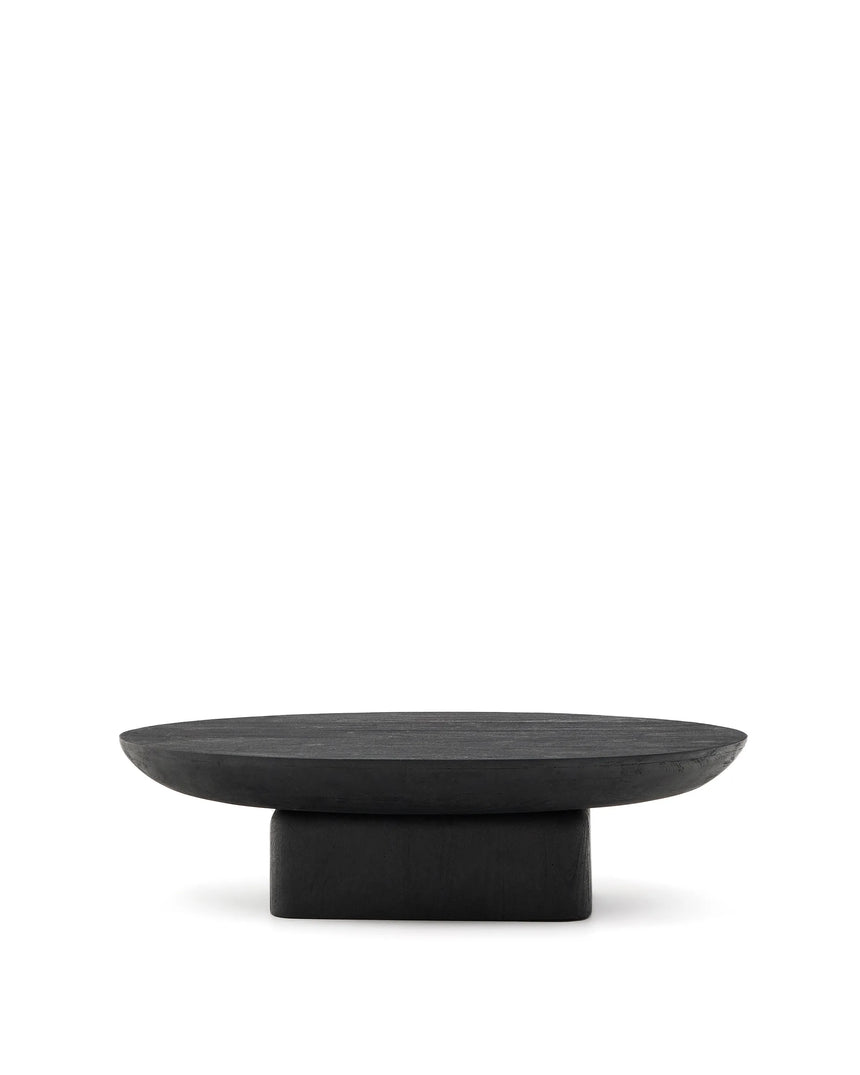 Couchtisch Ovak aus massivem Akazienholz mit schwarzem Finish, FSC 100%, 140 x 70 cm von Kave Home – Produktbild 1