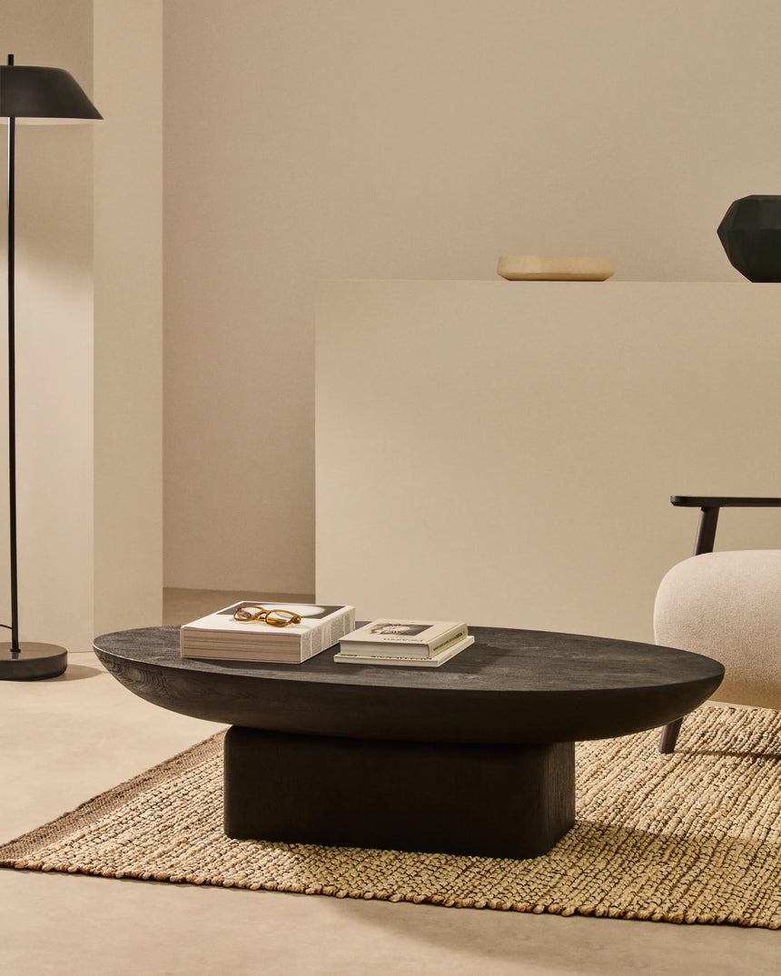 Couchtisch Ovak aus massivem Akazienholz mit schwarzem Finish, FSC 100%, 140 x 70 cm von Kave Home – Produktbild 2