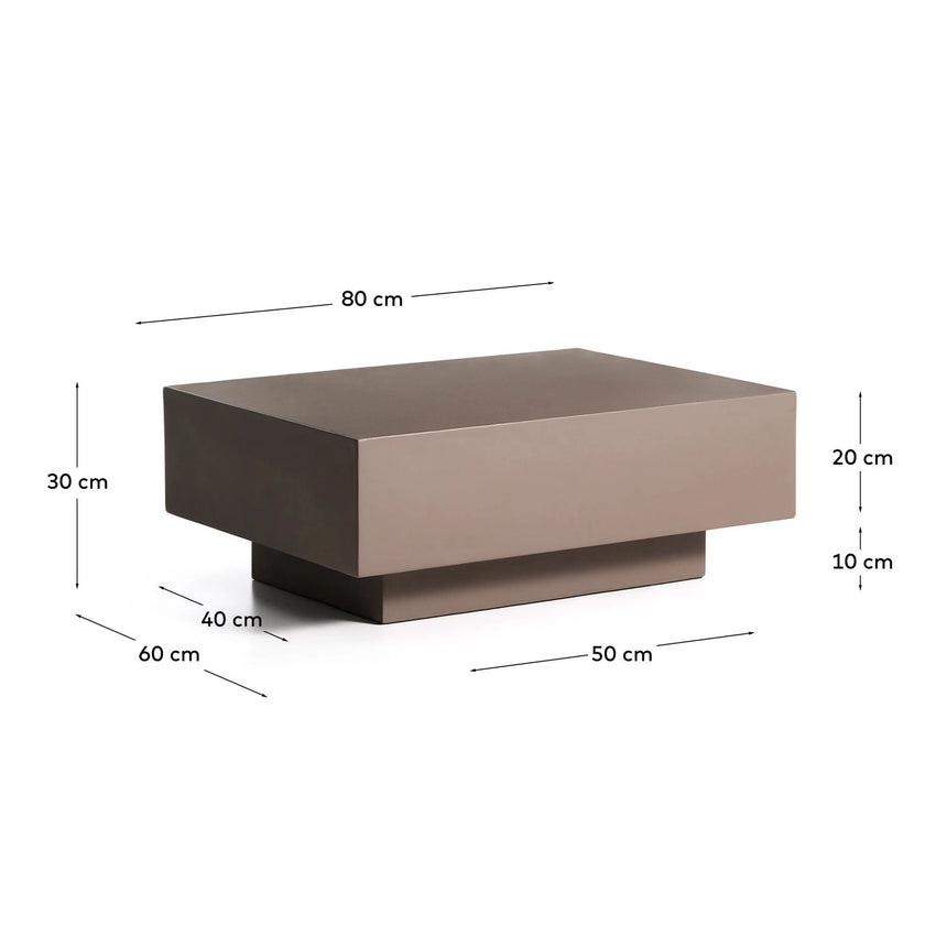Couchtisch Rustella aus braunem Zement, 80 x 60 cm von Kave Home – Bild 5