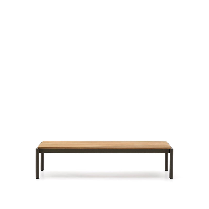 Couchtisch Sorells aus grünem Aluminium und Teakholz 63 x 144,6 cm FSC 100% von Kave Home – Bild 1