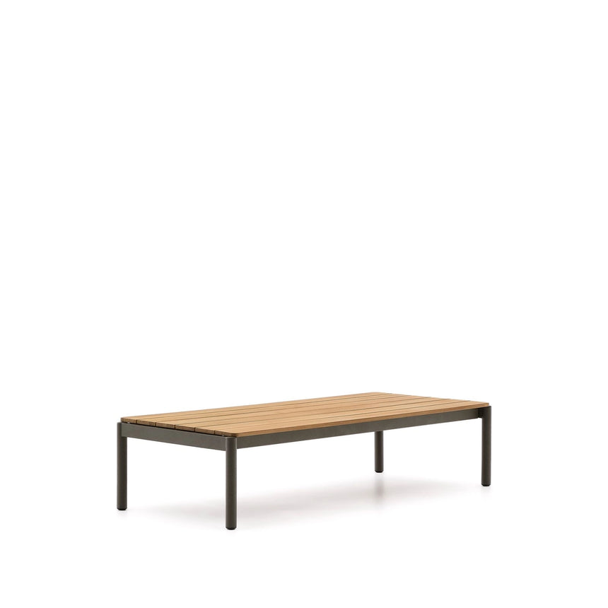 Couchtisch Sorells aus grünem Aluminium und Teakholz 63 x 144,6 cm FSC 100% von Kave Home – Bild 6