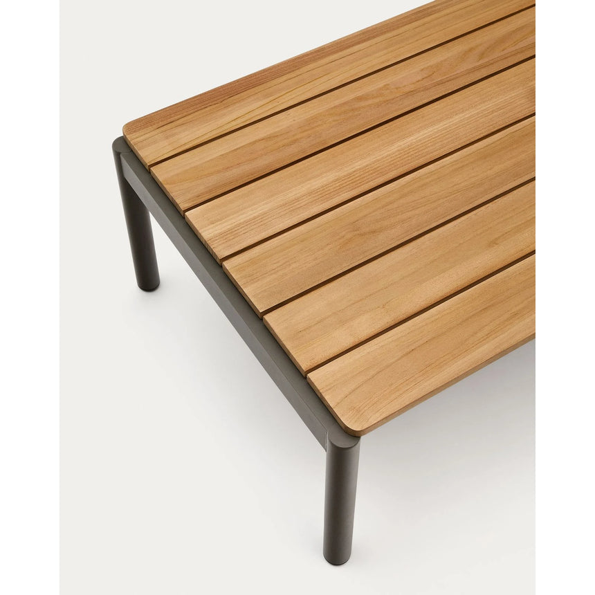 Couchtisch Sorells aus grünem Aluminium und Teakholz 63 x 144,6 cm FSC 100% von Kave Home – Bild 7