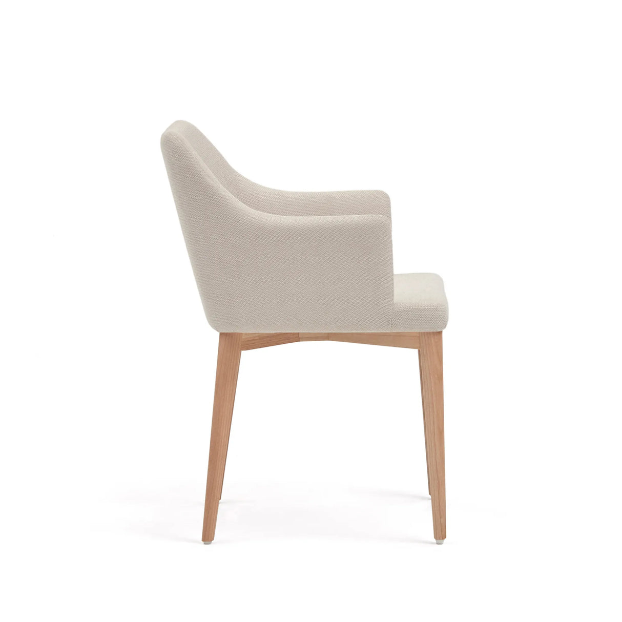 Croft Stuhl mit beiger Chenille und Beinen aus massiver Esche von Kave Home – Produktbild 4