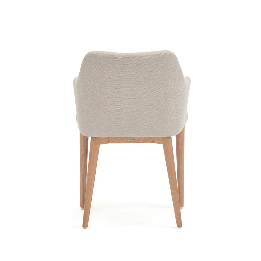 Croft Stuhl mit beiger Chenille und Beinen aus massiver Esche von Kave Home – Produktbild 7