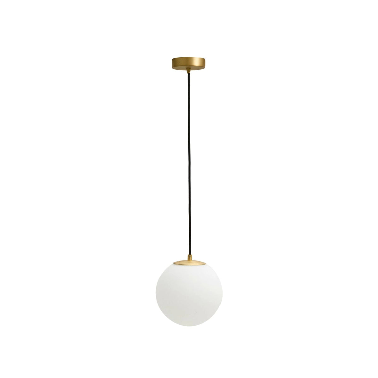 Deckenleuchte Brisia aus Metall mit gebürstetem Messing-Finish und einer mattierten Glaskugel Ø 15 cm von Kave Home – Bild 1