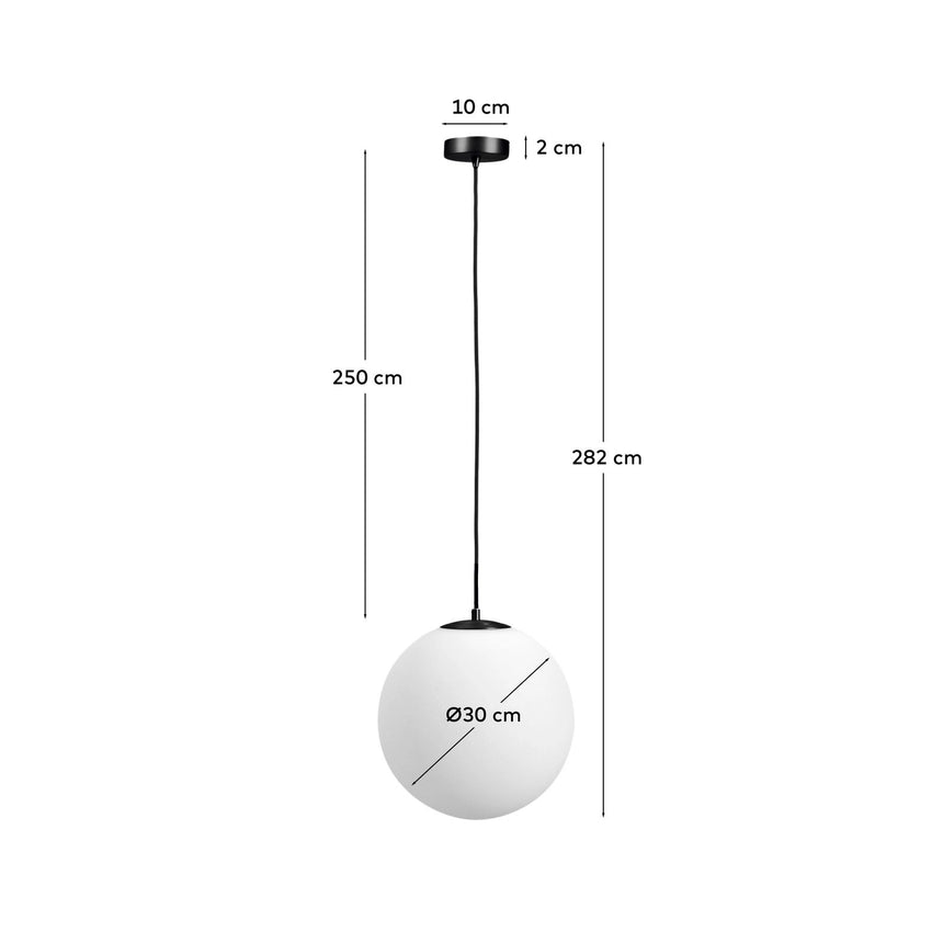 Deckenleuchte Brisia aus Metall mit schwarzem Finish und einer Glaskugel Ø30 cm von Kave Home – Bild 3