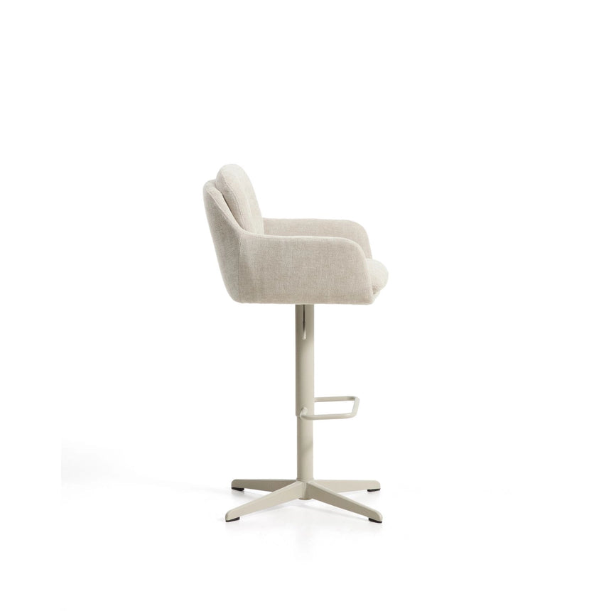 Drehhocker Lexa mit Chenille und Stahlbeinen, verschiedene Finishes von Kave Home – Bild 5