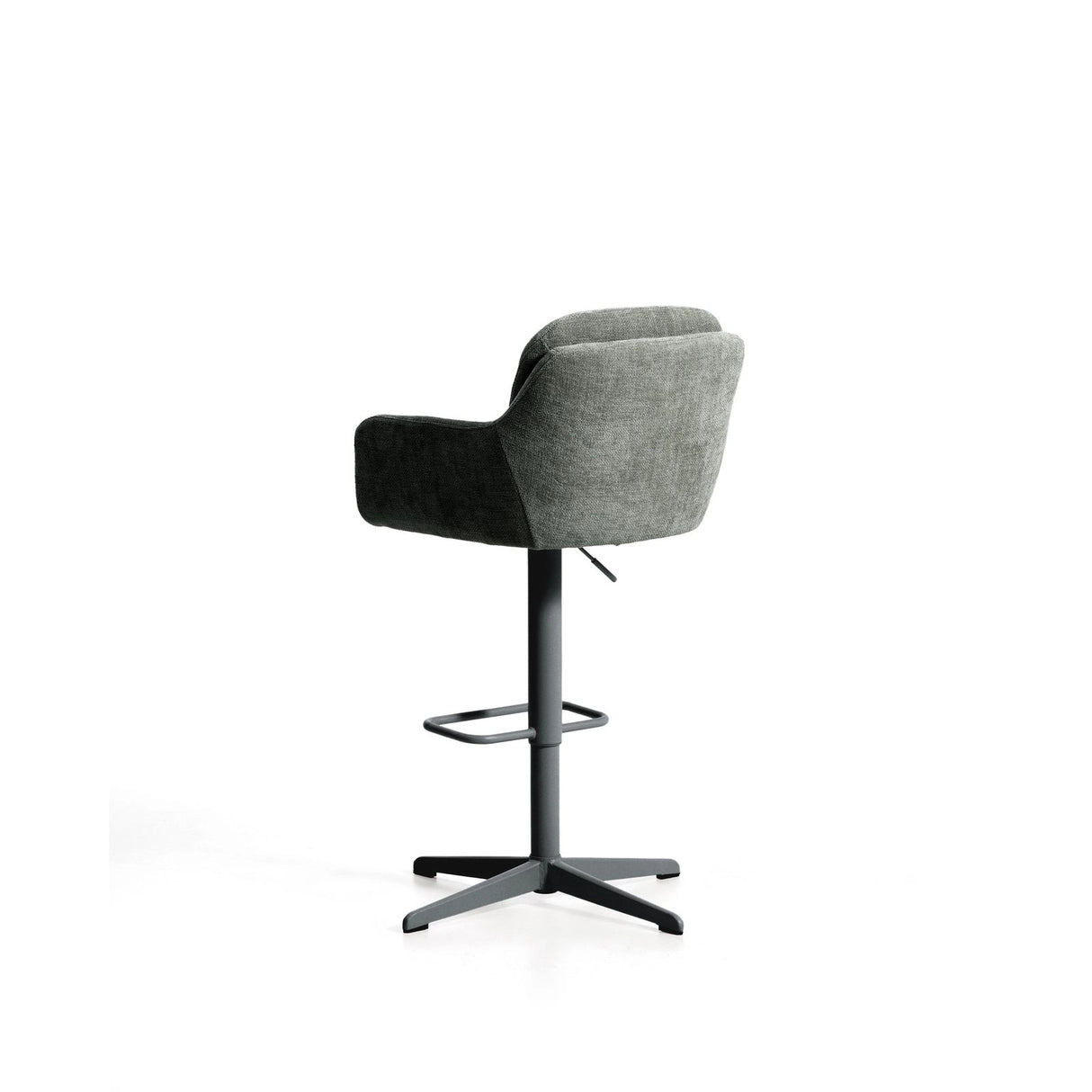 Drehhocker Lexa mit grüner Chenille und Stahlbeinen mit grünem Finish von Kave Home – Bild 8
