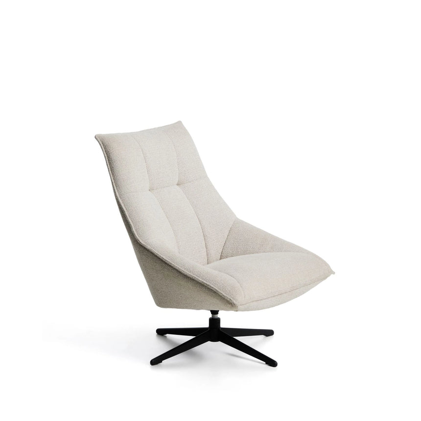 Drehsessel Dirala mit beiger Chenille und schwarz lackiertem Stahl, FSC 100 % von Kave Home – Bild 1