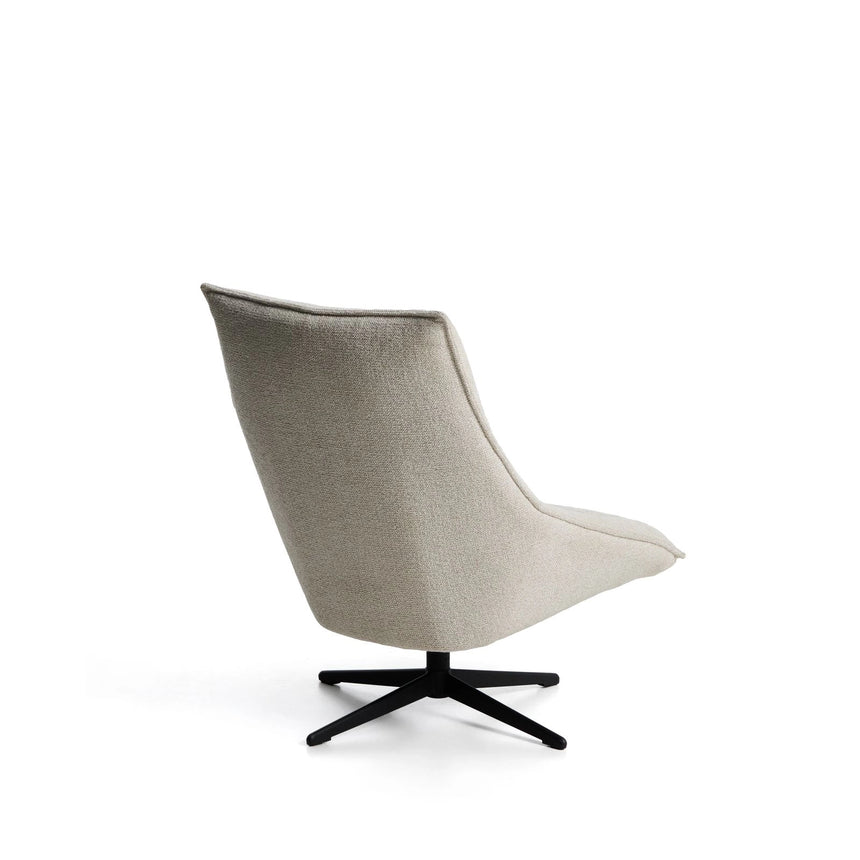 Drehsessel Dirala mit beiger Chenille und schwarz lackiertem Stahl, FSC 100 % von Kave Home – Bild 6