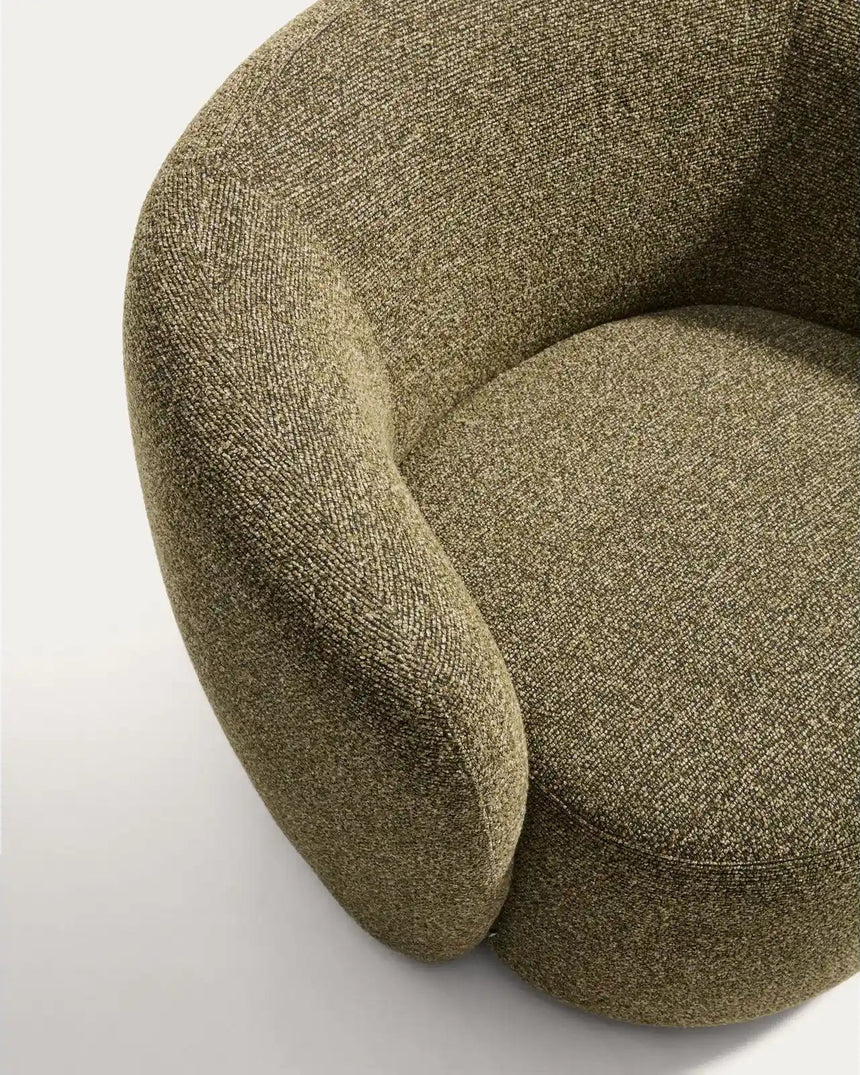 Drehsessel Odenia mit olivgrünem Micro-Bouclé von Kave Home – Bild 10