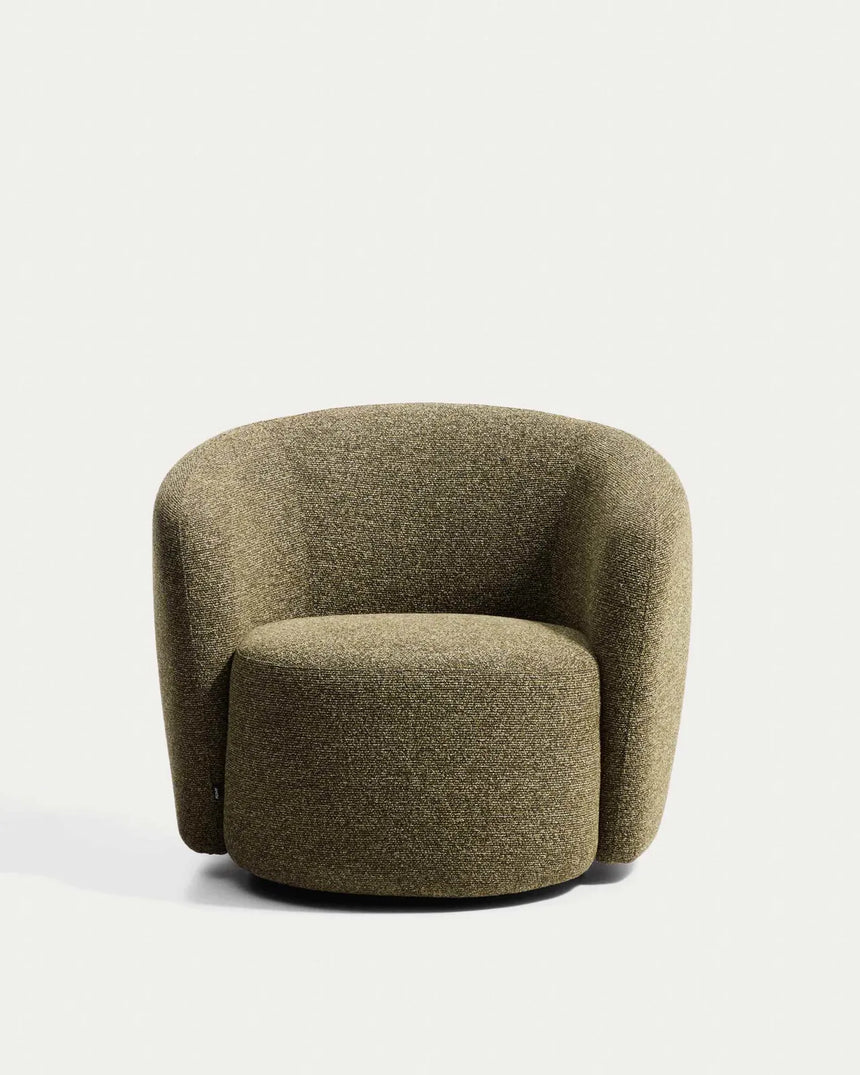Drehsessel Odenia mit olivgrünem Micro-Bouclé von Kave Home – Bild 2