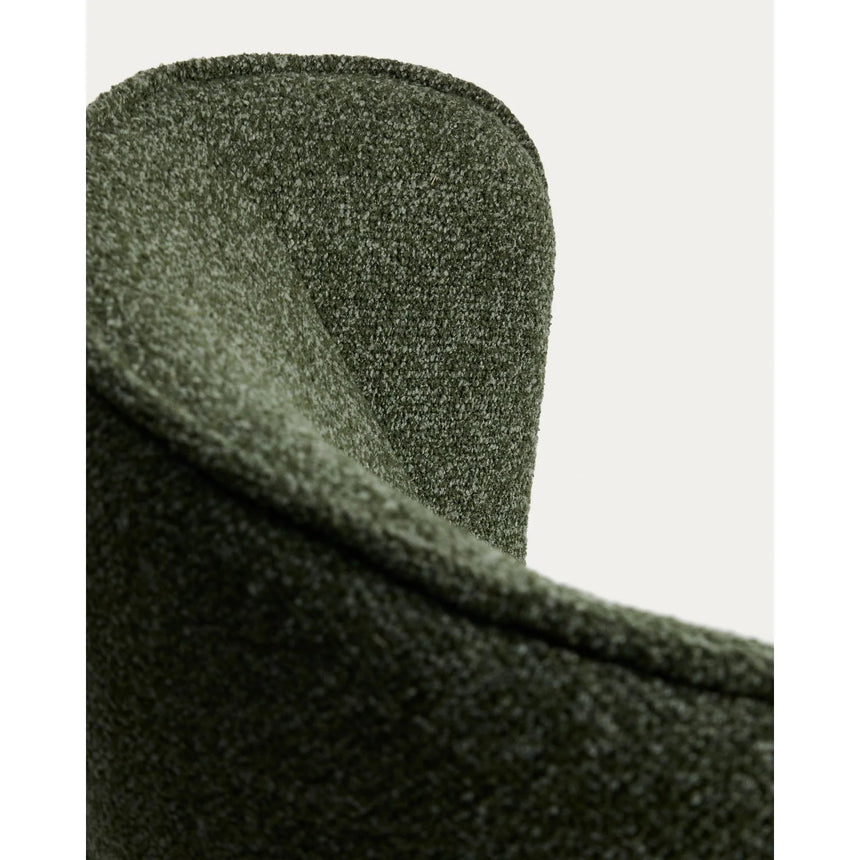 Drehsessel Sorile mit dunkelgrüner Chenille und schwarz lackiertem Stahl, FSC 100 % von Kave Home – Bild 10