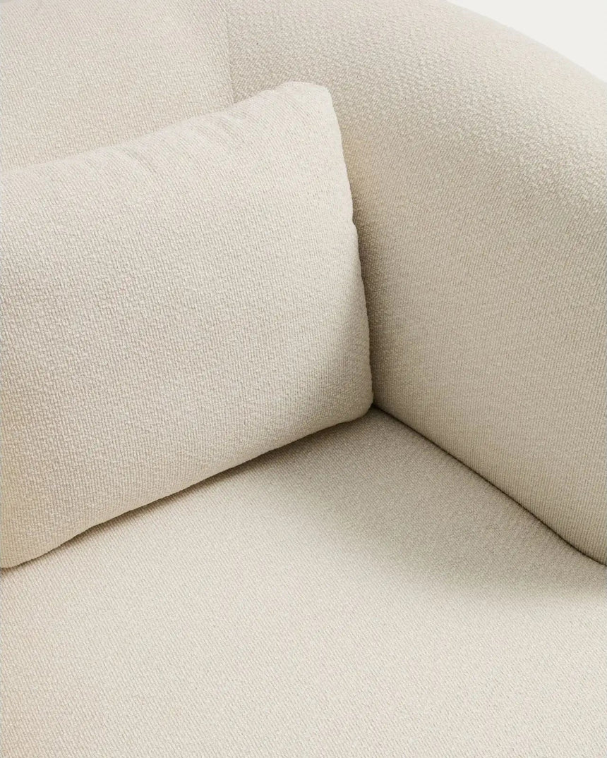 Drehsessel mit Kissen Martina aus Chenille in Ecru FSC Mix Credit von Kave Home – Bild 7