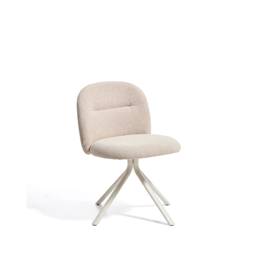 Drehstuhl Arino mit beiger Chenille und beigen Metallbeinen von Kave Home – Bild 1