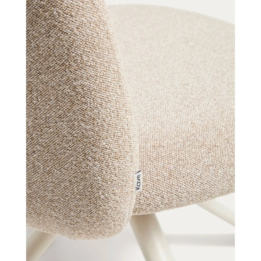 Drehstuhl Arino mit beiger Chenille und beigen Metallbeinen von Kave Home – Bild 10