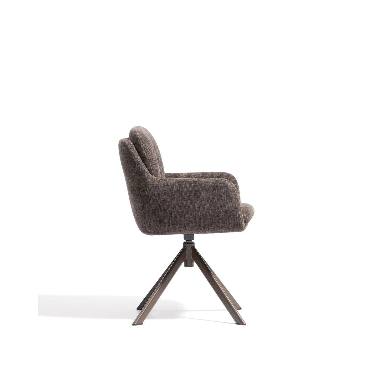 Drehstuhl Lexa aus brauner Chenille und Stahlbeinen mit braunem Finish von Kave Home – Bild 3