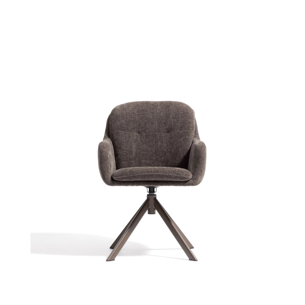 Drehstuhl Lexa aus brauner Chenille und Stahlbeinen mit braunem Finish von Kave Home – Bild 5