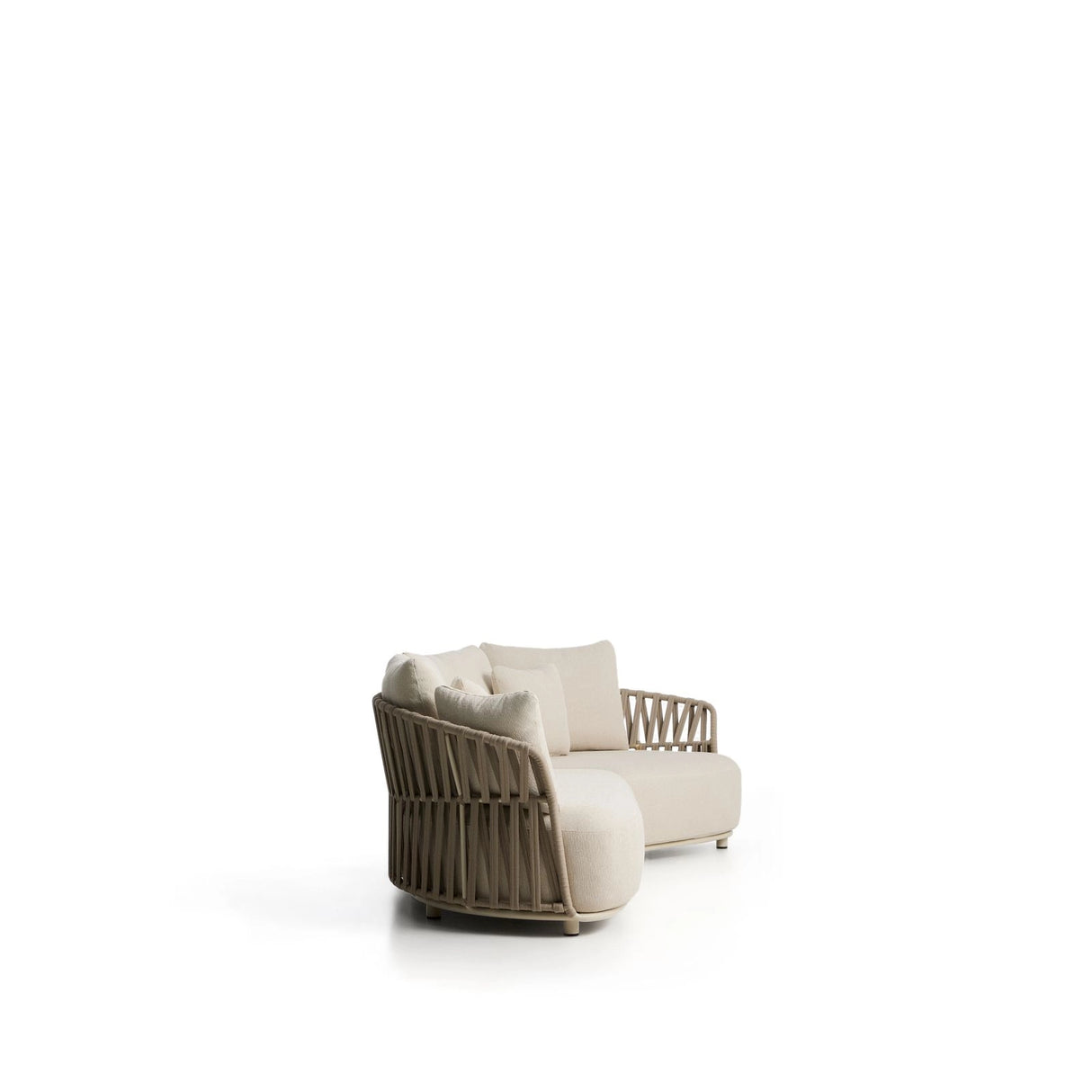 Ecrufarbenes 2-Sitzer-Sofa Osani und geschwungenes Modul aus ecrufarbenem Aluminium und taupefarbenem Seil, 274 cm von Kave Home – Bild 5