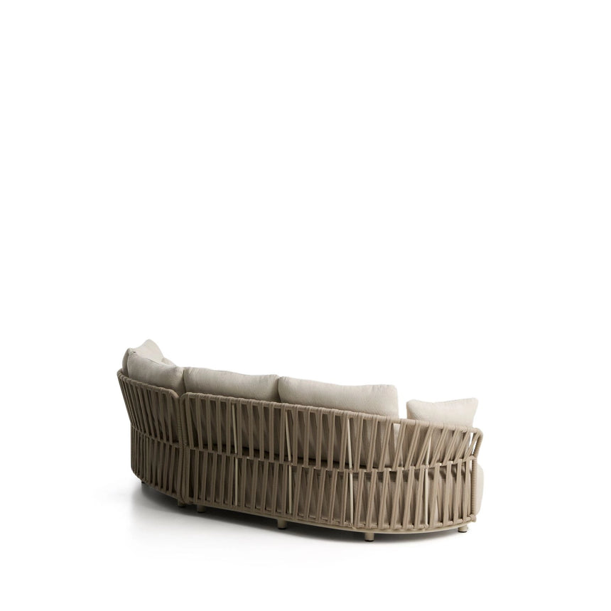 Ecrufarbenes 2-Sitzer-Sofa Osani und geschwungenes Modul aus ecrufarbenem Aluminium und taupefarbenem Seil, 274 cm von Kave Home – Bild 6