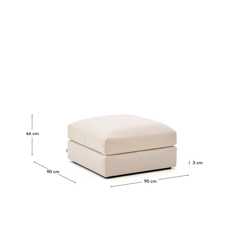 Fußablage Alea mit abnehmbarem Bezug aus Chenille in Beige, 90 x 90 cm von Kave Home – Bild 3