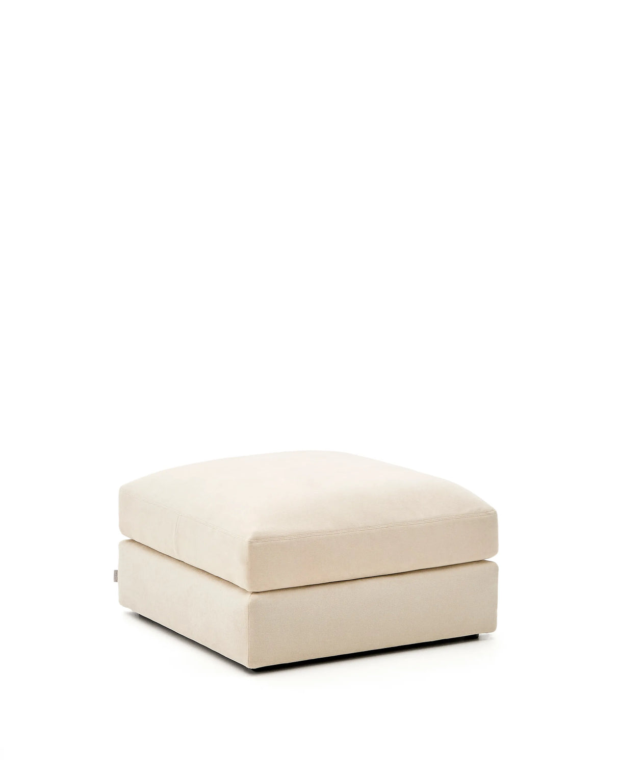 Fußablage Alea mit abnehmbarem Bezug aus Chenille in Ecru, 90 x 90 cm von Kave Home – Produktbild 4