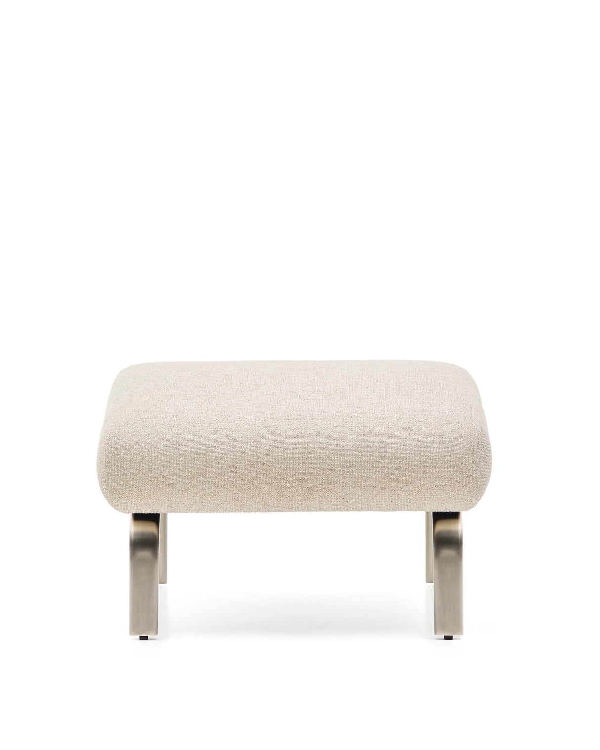 Fußablage Amsen in Beige mit Beinen aus em gebürsteten Edelstahl 68 x 55 cm von Kave Home – Produktbild 6